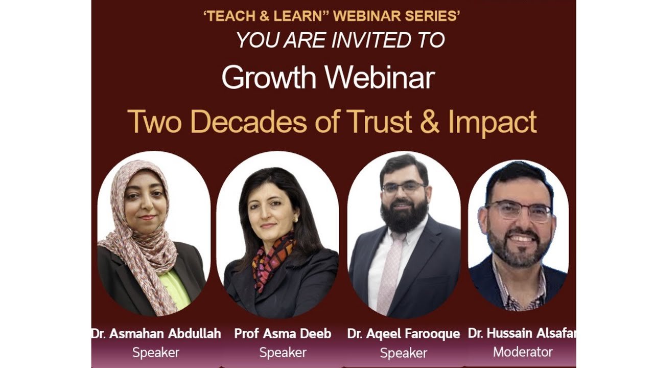 Growth Webinar Teach and Learn speaker poster: Two Decades of Trust and Impact